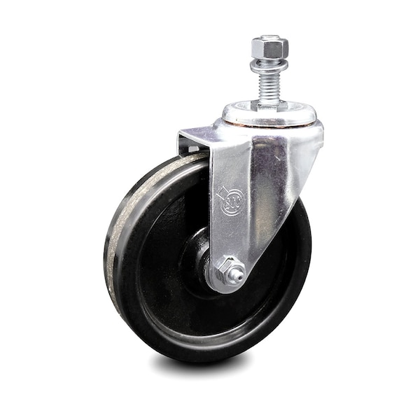 5 Inch Phenolic Wheel Swivel 1/2 Inch Threaded Stem Caster